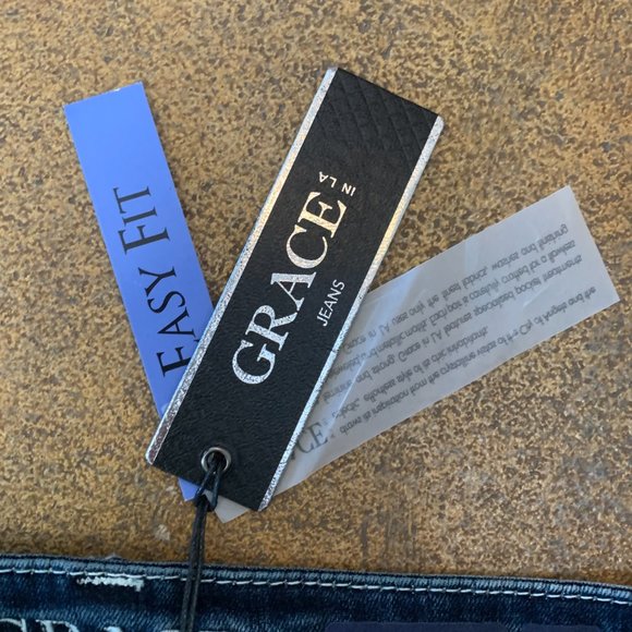 Womens Easy Fit Faux Flap Pocket Bling Bootcut Jeans - Picture 6 of 7